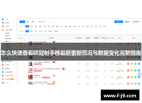 怎么快速查看欧冠射手榜最新更新情况与数据变化完整指南 怎么快速查看欧冠射手榜最新更新情况与数据变化完整指南